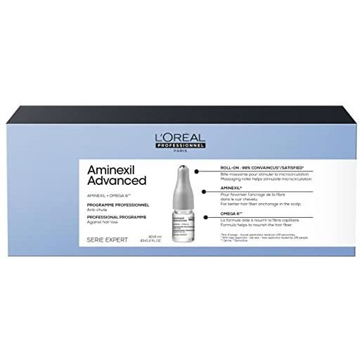 L'Oréal Professionnel Paris programma anti-caduta per capelli sottili aminexil advanced serie expert, 42 fiale x 6 ml