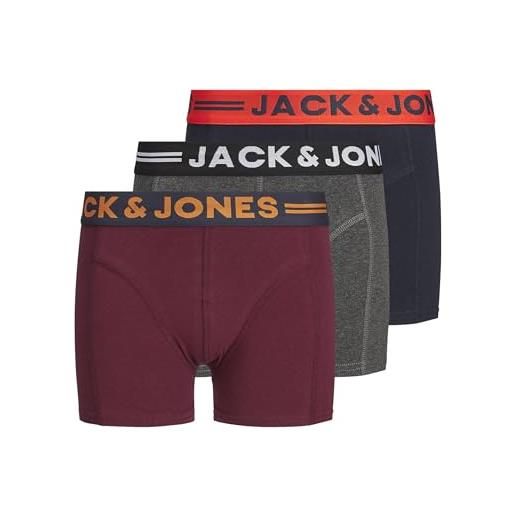 JACK & JONES junior trunks 3-pack trunks for boys dark grey melange 140 dark grey melange