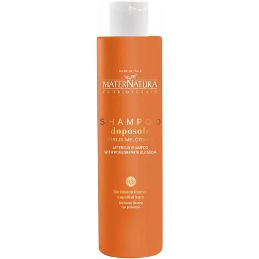 Maternatura shampoo doposole ai fiori di melograno 250ml - shampoo solare protettivo tutti capelli
