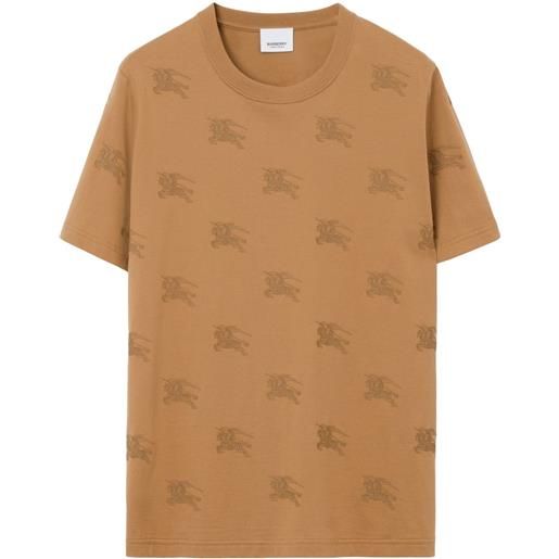 Burberry t-shirt con ricamo ekd - toni neutri