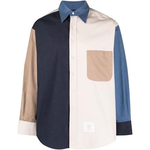 Thom Browne camicia con design patchwork - toni neutri