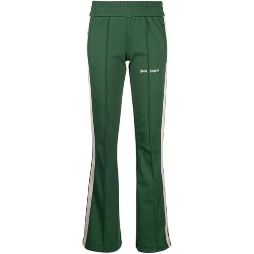 Palm Angels pantaloni sportivi svasati con stampa - verde
