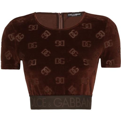 Dolce & Gabbana t-shirt con monogramma - marrone