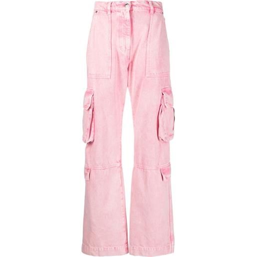 MSGM jeans a gamba ampia con effetto schiarito - rosa