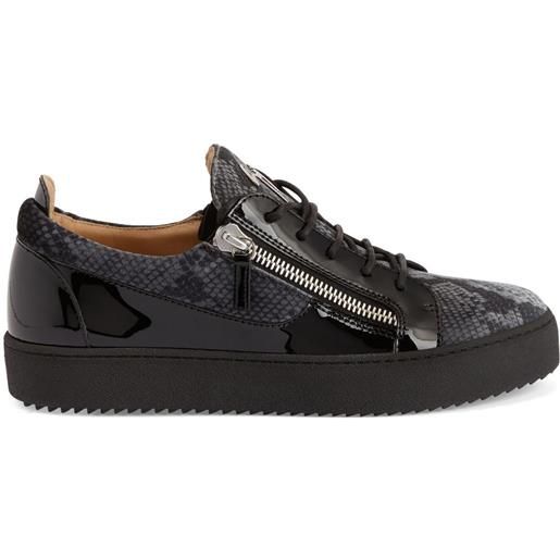 Giuseppe Zanotti sneakers frankie con stampa serpente - nero