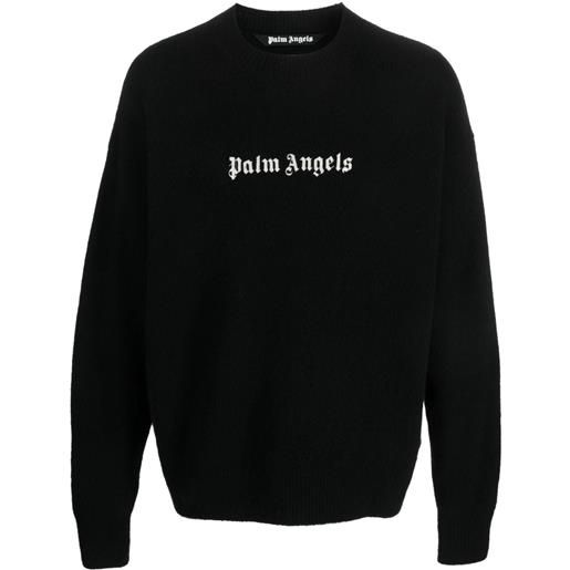 Palm Angels maglione girocollo con logo - nero