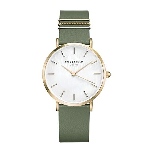 Rosefield orologio analogico da donna west village - verde -?33 mm