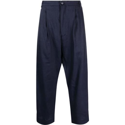 Hed Mayner pantaloni crop con pieghe - blu