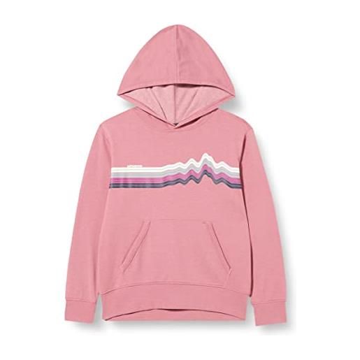 Patagonia k's lw graphic hoody sweatshirt top, ridge rise stripe: light star pink, m bambino