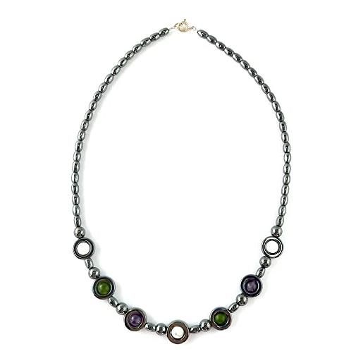 MARLION JEWELS Collana catena da donna lunga con perline colorate