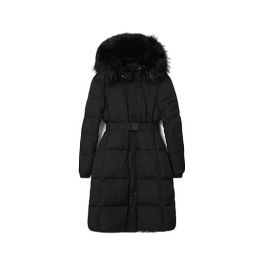 Desigual padded_noruega, 2000 black cappotto lungo imbottito, xs da donna