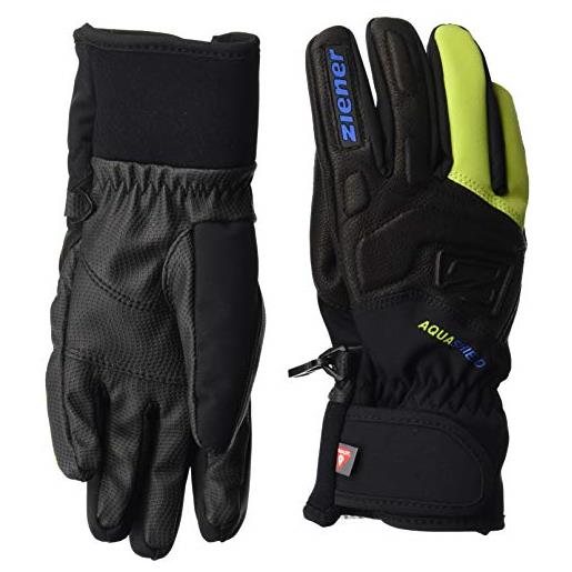 Ziener lyx as(r) pr glove junior - guanti da sci per bambini, colore: nero/verde lime