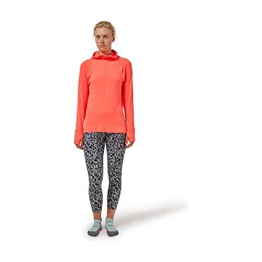 Ronhill donna life seamless hoodie cappuccio, hot coral marl, 43990