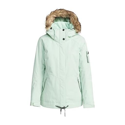 Roxy meade giacca da snow imbottita da donna verde