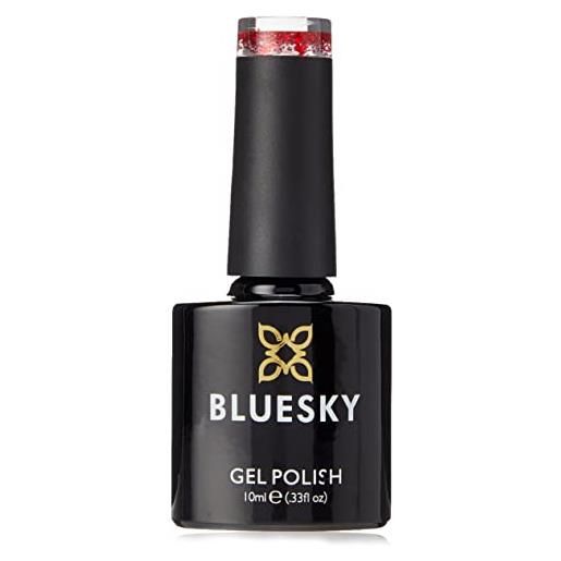 Bluesky smalto per unghie gel, mrs claus, s11n, luccichio, rosso (per lampade uv e led) - 10 ml
