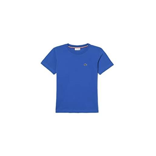 Lacoste tj1442, t-shirt unisex - bambini e ragazzi, blu (navy blue), 8 anni