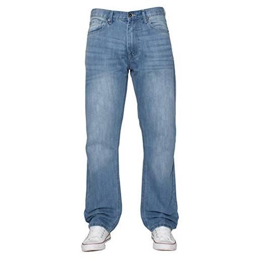 Ze ENZO enzo, jeans classici da uomo a gamba dritta, vestibilità regular indaco wash & mid stone wash denim indigo wash w36 / l34