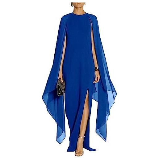 Vagbalena abito da sera formale elegante con maniche a sgualdrina con maniche alte da donna (blu, l)