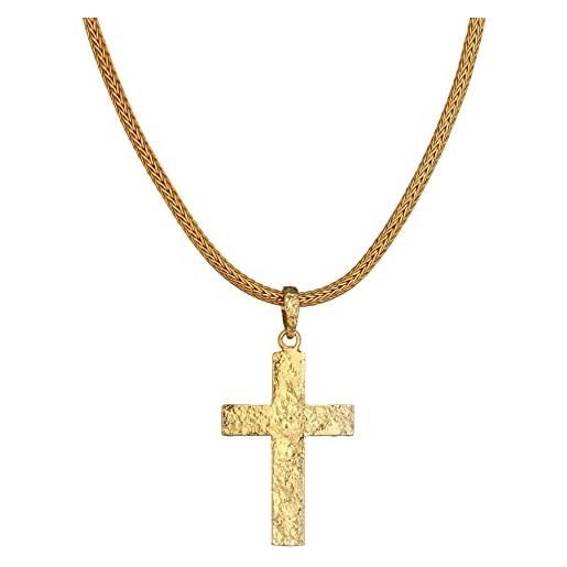 Collana Croce e Cuore placcato in oro FC0439 (Componi Set con