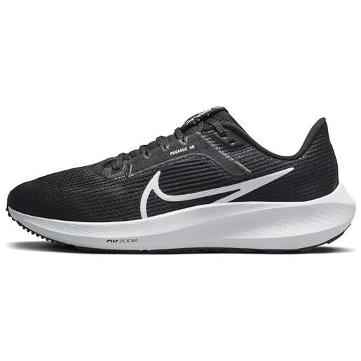 Nike air zoom pegasus 40, scarpe da corsa donna, black/white/anthraci, 42 eu