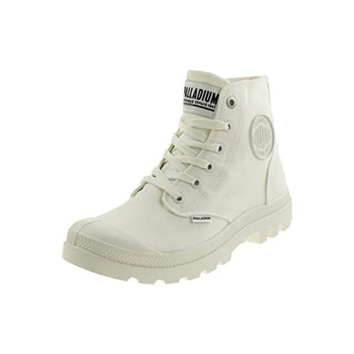 Palladium pampa monochrome, stivali sneaker unisex - adulto, bianco, 42 eu