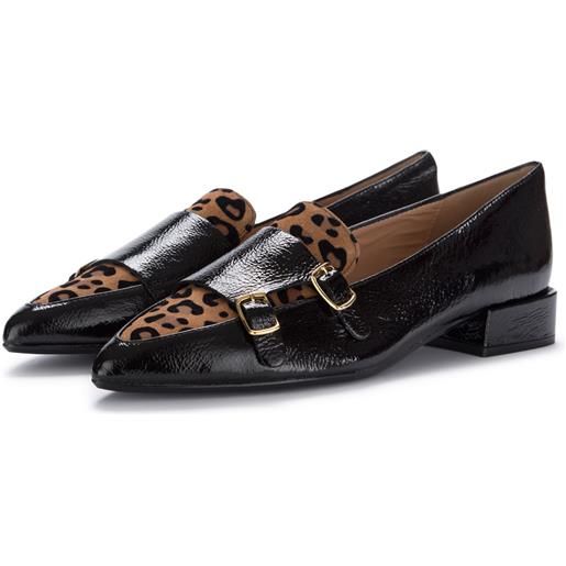 IL BORGO FIRENZE | scarpe basse pelle nero leopardato