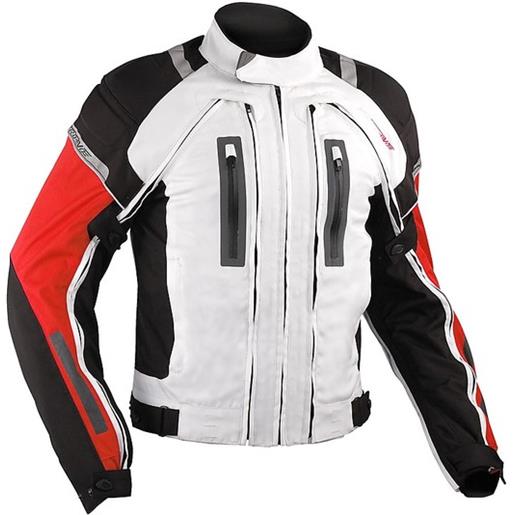 American-pro giacca moto in tessuto a-pro evo 4 stagioni aerotech white/r