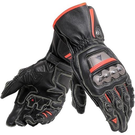 Dainese guanti moto in pelle racing Dainese full metal 6 nero rosso
