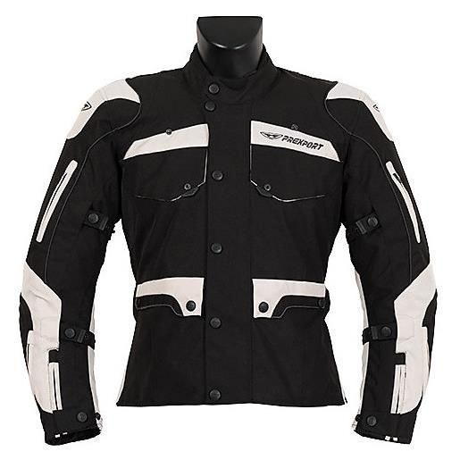 Prexport giacca moto tecnica Prexport sirio 3 strati nero bianco
