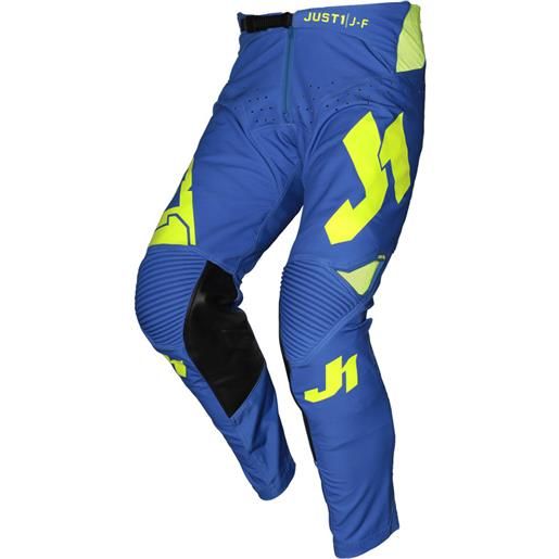 Just1 pantaloni moto cross enduro Just1 j-flex aria blu giallo flu
