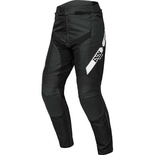 Ixs pantaloni moto in pelle ld rs-500 1.0 nero bianco