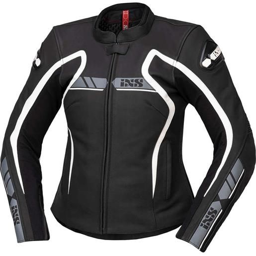 Ixs giacca moto sport donna in pelle Ixs rs-600 1.0 nera grigio