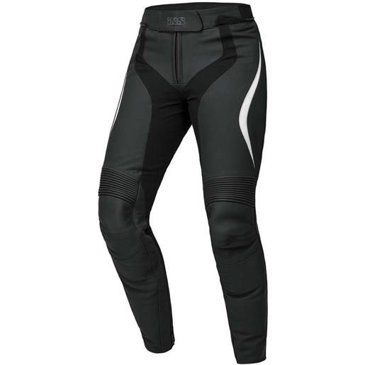 Ixs pantaloni moto donna in pelle ld rs-600 1.0 nero bianco