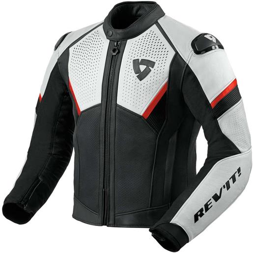 Rev'it giacca moto in pelle Rev'it matador nero neon rosso