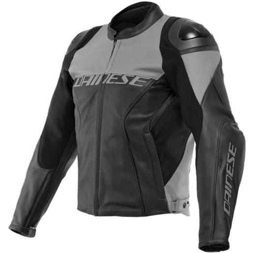 Dainese giacca moto in pelle Dainese racing 4 traforata nero grigio
