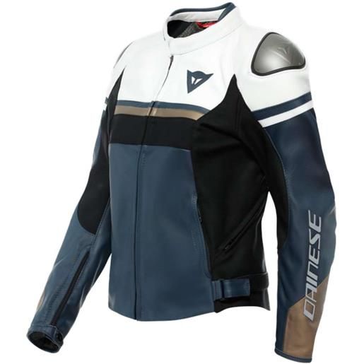 Dainese giacca moto donna in pelle Dainese rapida lady nero bianco t