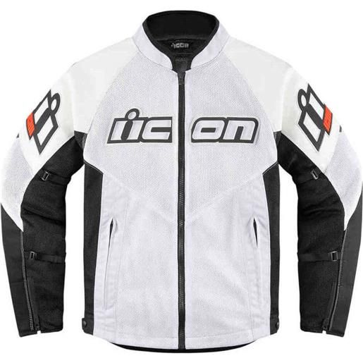 Icon giubbotto moto in pelle estivo Icon mesh af bianco