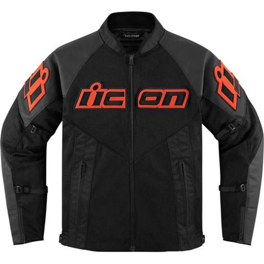 Icon giubbotto moto in pelle estivo Icon mesh af slayer nero ross