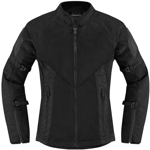 Icon giubbotto moto donna estivo Icon mesh af nero