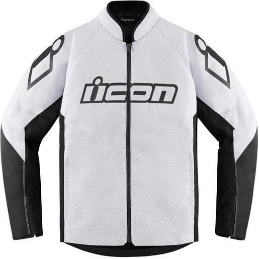 Icon giubbotto moto in tessuto Icon hooligan ce bianco