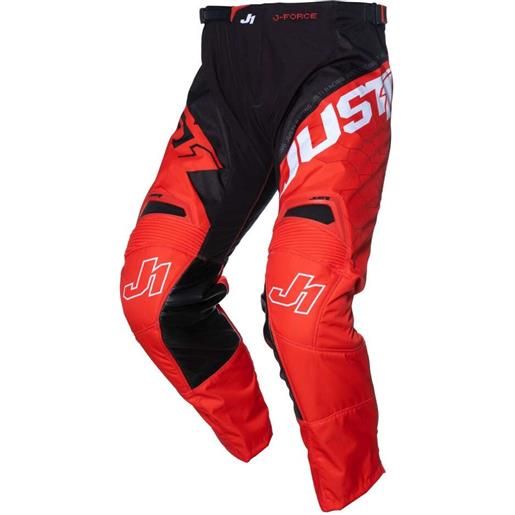 Just1 pantaloni moto cross enduro Just1 j-force hexa rosso nero bi
