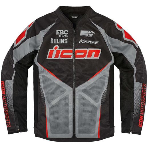 Icon giubbotto moto in tessuto hooligan u-bolt nero