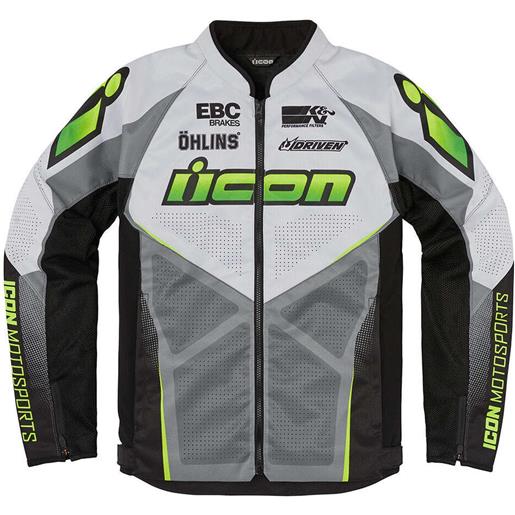 Icon giubbotto moto in tessuto hooligan u-bolt giallo fluo