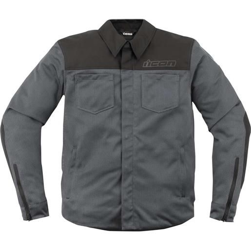 Icon giacca moto estiva casual Icon upstate mesh ce grigio