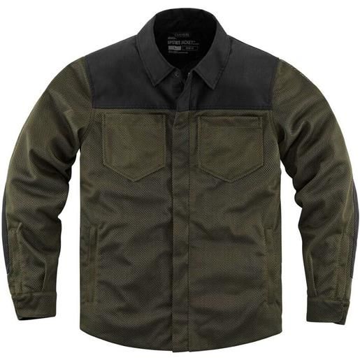 Icon giacca moto estiva casual Icon upstate mesh ce verde