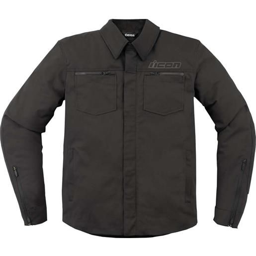Icon giacca moto casual Icon upstate canvas ce nero