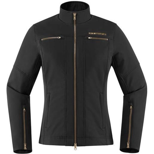 Icon giubbotto moto donna Icon hella nero