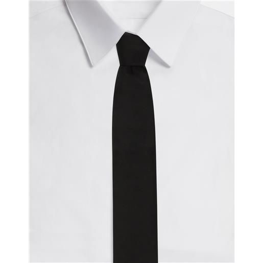 Dolce & Gabbana cravatta pala 6cm in seta con ricamo logo dg