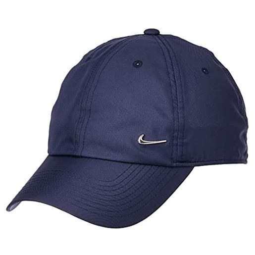 Nike h86 cap metal swoosh, cappellino da baseball unisex adulto, ossidiana/argento, taglia unica