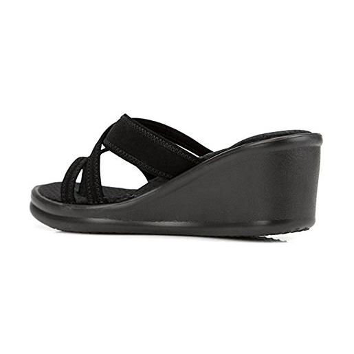 Skechers rumblers young at heart, sandali con tacco da donna, nero (nero), 37.5 eu